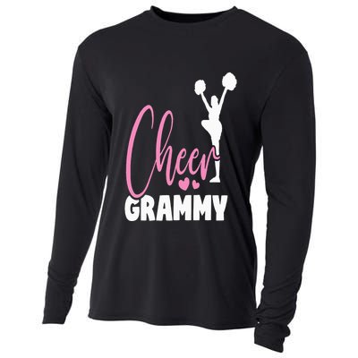 Cheer Grammy Grandma Cheerleader Grandmother Nana Hearts Cooling Performance Long Sleeve Crew