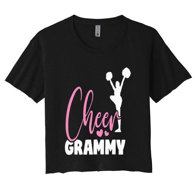 Cheer Grammy Grandma Cheerleader Grandmother Nana Hearts Crop Top
