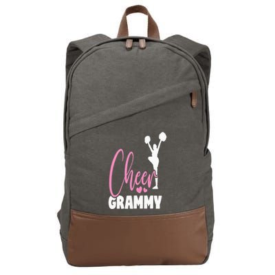 Cheer Grammy Grandma Cheerleader Grandmother Nana Hearts Cotton Canvas Backpack