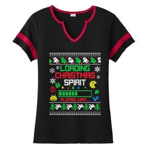 Christmas Gaming Gift Loading Christmas Spirit For Gamer Ugly Meaningful Gift Ladies Halftime Notch Neck Tee