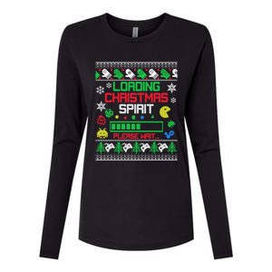 Christmas Gaming Gift Loading Christmas Spirit For Gamer Ugly Meaningful Gift Womens Cotton Relaxed Long Sleeve T-Shirt