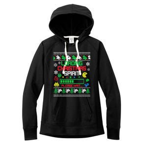 Christmas Gaming Gift Loading Christmas Spirit For Gamer Ugly Meaningful Gift Women's Fleece Hoodie