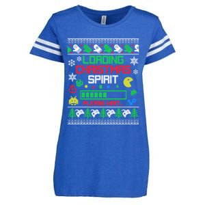 Christmas Gaming Gift Loading Christmas Spirit For Gamer Ugly Meaningful Gift Enza Ladies Jersey Football T-Shirt