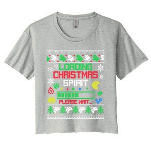 Christmas Gaming Gift Loading Christmas Spirit For Gamer Ugly Meaningful Gift Women's Crop Top Tee