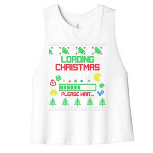 Christmas Gaming Gift Loading Christmas Spirit For Gamer Ugly Meaningful Gift Women's Racerback Cropped Tank