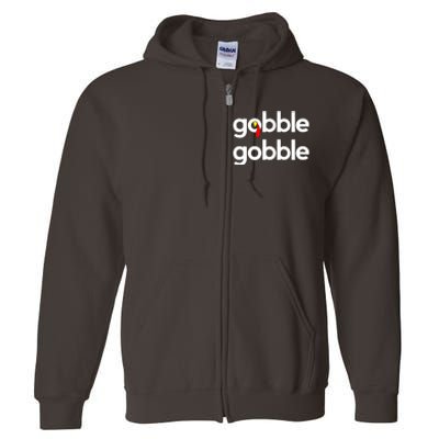 Cute Gobble Gobble Turkey Pilgrim Little Boys Thanksgiving Full Zip Hoodie