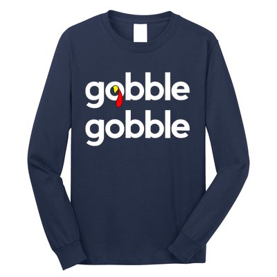 Cute Gobble Gobble Turkey Pilgrim Little Boys Thanksgiving Long Sleeve Shirt