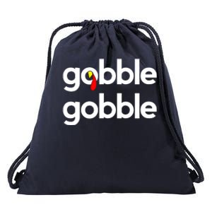 Cute Gobble Gobble Turkey Pilgrim Little Boys Thanksgiving Drawstring Bag