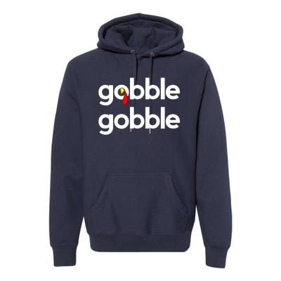 Cute Gobble Gobble Turkey Pilgrim Little Boys Thanksgiving Premium Hoodie