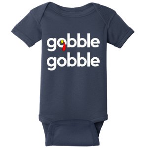 Cute Gobble Gobble Turkey Pilgrim Little Boys Thanksgiving Baby Bodysuit