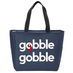 Cute Gobble Gobble Turkey Pilgrim Little Boys Thanksgiving Zip Tote Bag