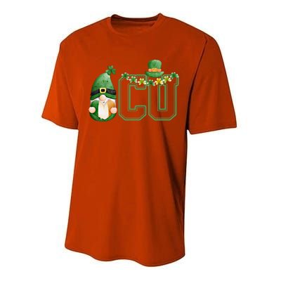 Cute Gnome Green Shamrock Funny Icu Nurse St Patricks Day Meaningful Gift Performance Sprint T-Shirt