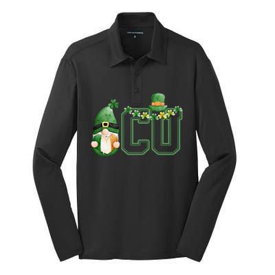 Cute Gnome Green Shamrock Funny Icu Nurse St Patricks Day Meaningful Gift Silk Touch Performance Long Sleeve Polo