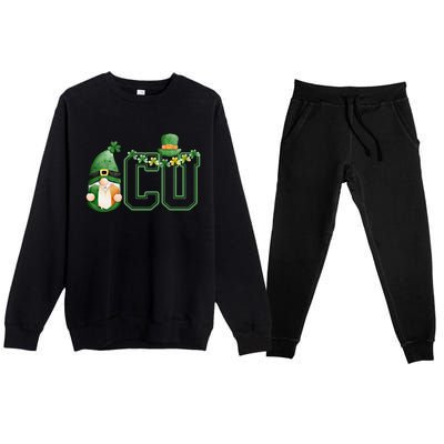 Cute Gnome Green Shamrock Funny Icu Nurse St Patricks Day Meaningful Gift Premium Crewneck Sweatsuit Set