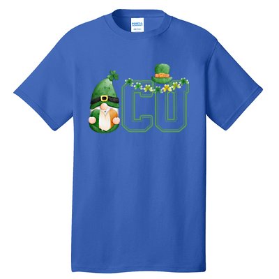 Cute Gnome Green Shamrock Funny Icu Nurse St Patricks Day Meaningful Gift Tall T-Shirt