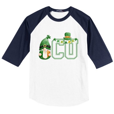 Cute Gnome Green Shamrock Funny Icu Nurse St Patricks Day Meaningful Gift Baseball Sleeve Shirt