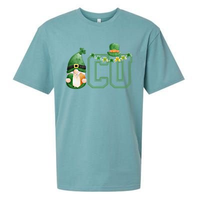 Cute Gnome Green Shamrock Funny Icu Nurse St Patricks Day Meaningful Gift Sueded Cloud Jersey T-Shirt