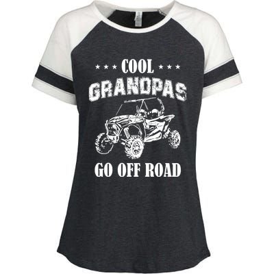 Cool Grandpas Go Off Road UTV ATV 4 Wheeler Off Road Riding Enza Ladies Jersey Colorblock Tee