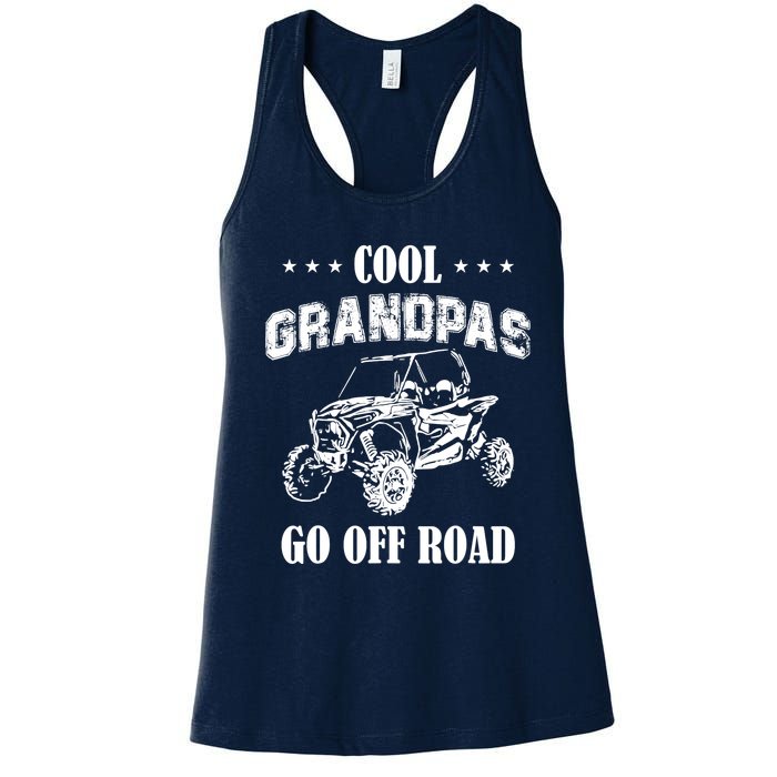 Cool Grandpas Go Off Road UTV ATV 4 Wheeler Off Road Riding Women's Racerback Tank