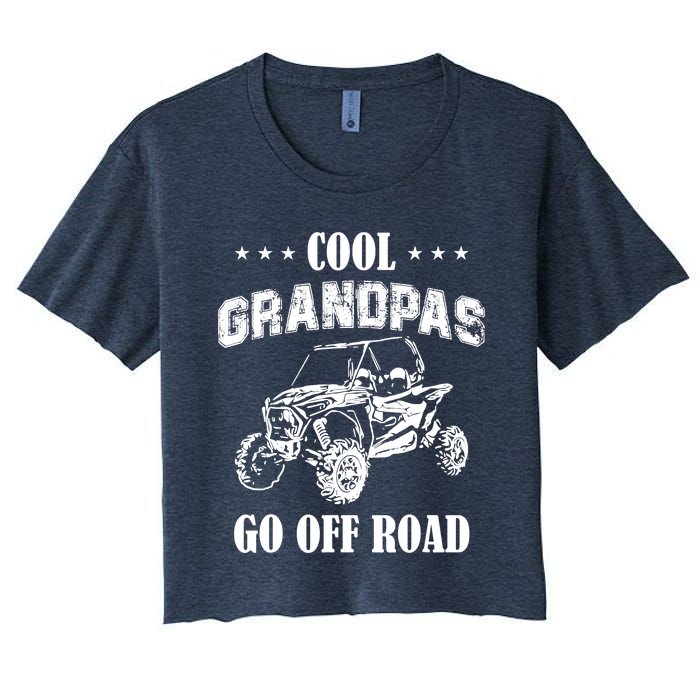 Cool Grandpas Go Off Road UTV ATV 4 Wheeler Off Road Riding Women's Crop Top Tee