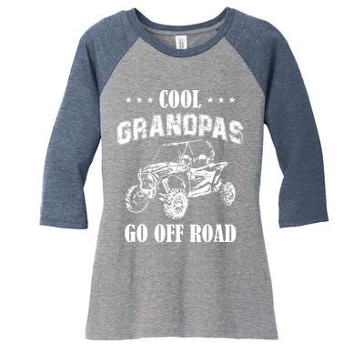 Cool Grandpas Go Off Road UTV ATV 4 Wheeler Off Road Riding Women's Tri-Blend 3/4-Sleeve Raglan Shirt