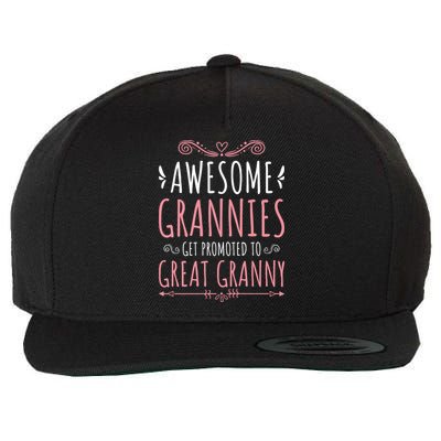 Cute Great Granny Grannies Promoted To Great Granny Gift Wool Snapback Cap