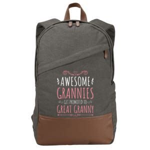 Cute Great Granny Grannies Promoted To Great Granny Gift Cotton Canvas Backpack