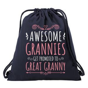 Cute Great Granny Grannies Promoted To Great Granny Gift Drawstring Bag