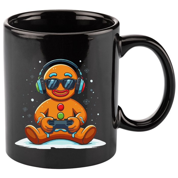 Christmas Gamer Gingerbread Man Video Game Xmas Funny 11oz C Handle Ceramic Mug