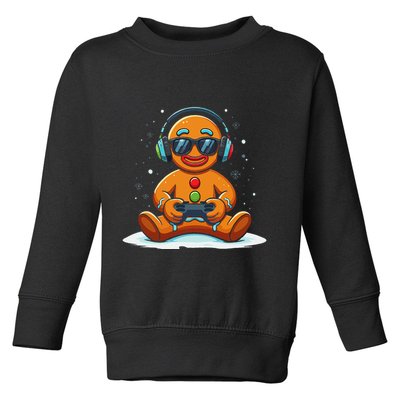 Christmas Gamer Gingerbread Man Video Game Xmas Funny Toddler Sweatshirt