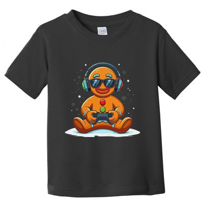 Christmas Gamer Gingerbread Man Video Game Xmas Funny Toddler T-Shirt