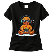 Christmas Gamer Gingerbread Man Video Game Xmas Funny Womens T-Shirt