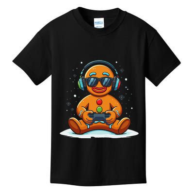 Christmas Gamer Gingerbread Man Video Game Xmas Funny Kids T-Shirt