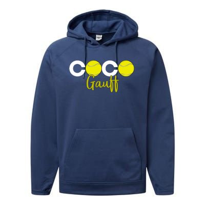 Coco Gauff Gauff Call Me Coco Coco Fan Softball Lover Performance Fleece Hoodie