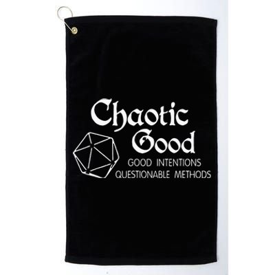 Chaotic Good Good Intentions Questionable Methods Platinum Collection Golf Towel