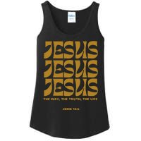 Christian Gift Gold Jesus The Way Truth Life Aesthetic Boho Ladies Essential Tank