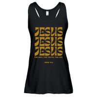 Christian Gift Gold Jesus The Way Truth Life Aesthetic Boho Ladies Essential Flowy Tank