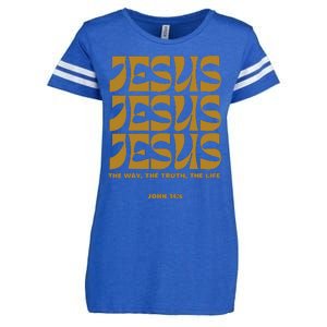 Christian Gift Gold Jesus The Way Truth Life Aesthetic Boho Enza Ladies Jersey Football T-Shirt