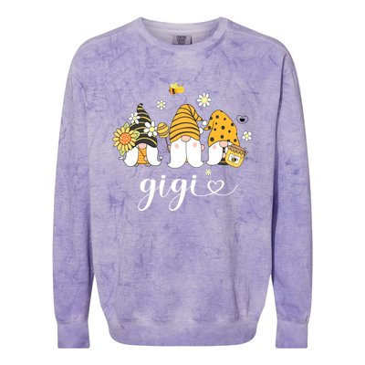 Cute Gigi Gnomes With Bees And Sunflower Country Style Funny Gift Colorblast Crewneck Sweatshirt