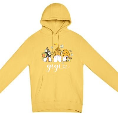 Cute Gigi Gnomes With Bees And Sunflower Country Style Funny Gift Premium Pullover Hoodie