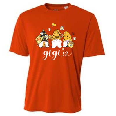 Cute Gigi Gnomes With Bees And Sunflower Country Style Funny Gift Cooling Performance Crew T-Shirt