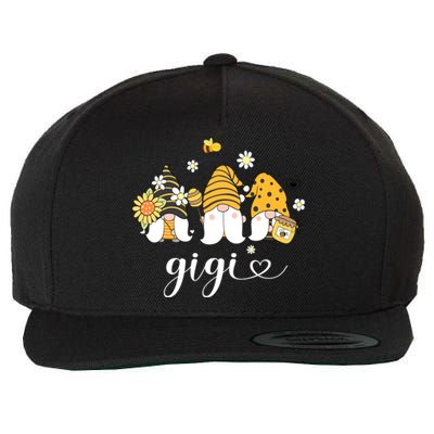 Cute Gigi Gnomes With Bees And Sunflower Country Style Funny Gift Wool Snapback Cap