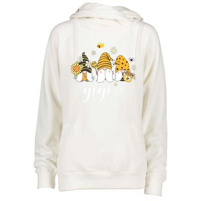 Cute Gigi Gnomes With Bees And Sunflower Country Style Funny Gift Womens Funnel Neck Pullover Hood