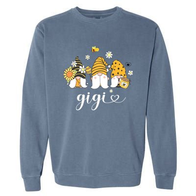 Cute Gigi Gnomes With Bees And Sunflower Country Style Funny Gift Garment-Dyed Sweatshirt