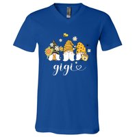 Cute Gigi Gnomes With Bees And Sunflower Country Style Funny Gift V-Neck T-Shirt