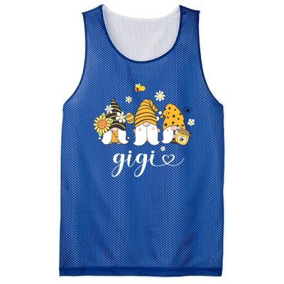 Cute Gigi Gnomes With Bees And Sunflower Country Style Funny Gift Mesh Reversible Basketball Jersey Tank