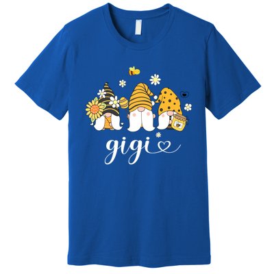 Cute Gigi Gnomes With Bees And Sunflower Country Style Funny Gift Premium T-Shirt