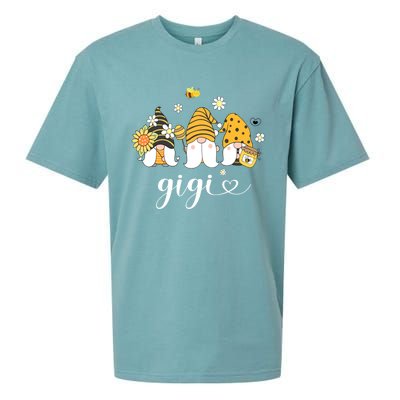 Cute Gigi Gnomes With Bees And Sunflower Country Style Funny Gift Sueded Cloud Jersey T-Shirt