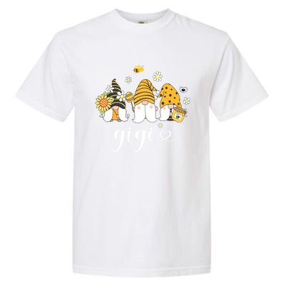 Cute Gigi Gnomes With Bees And Sunflower Country Style Funny Gift Garment-Dyed Heavyweight T-Shirt