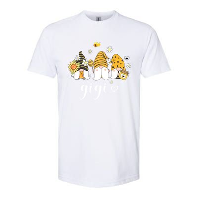 Cute Gigi Gnomes With Bees And Sunflower Country Style Funny Gift Softstyle CVC T-Shirt